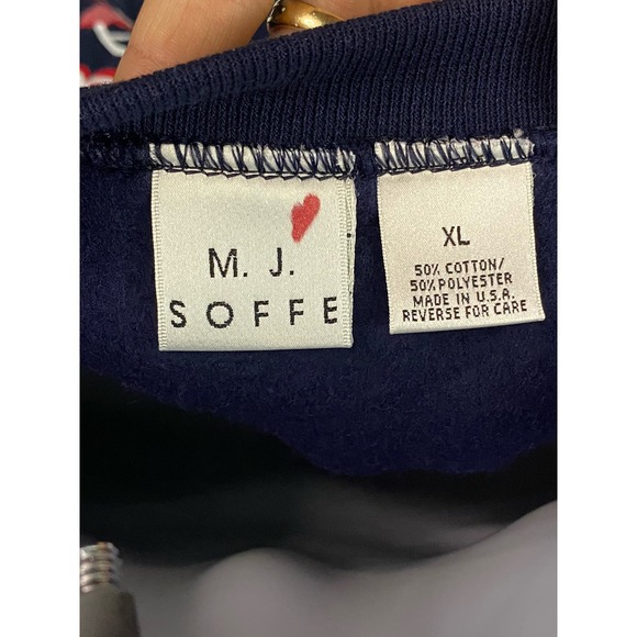 Laborers Union NY Twin Towers  Sweatshirt XL Vintage Blue Red 2000 -Back Hit- - Picture 5 of 13